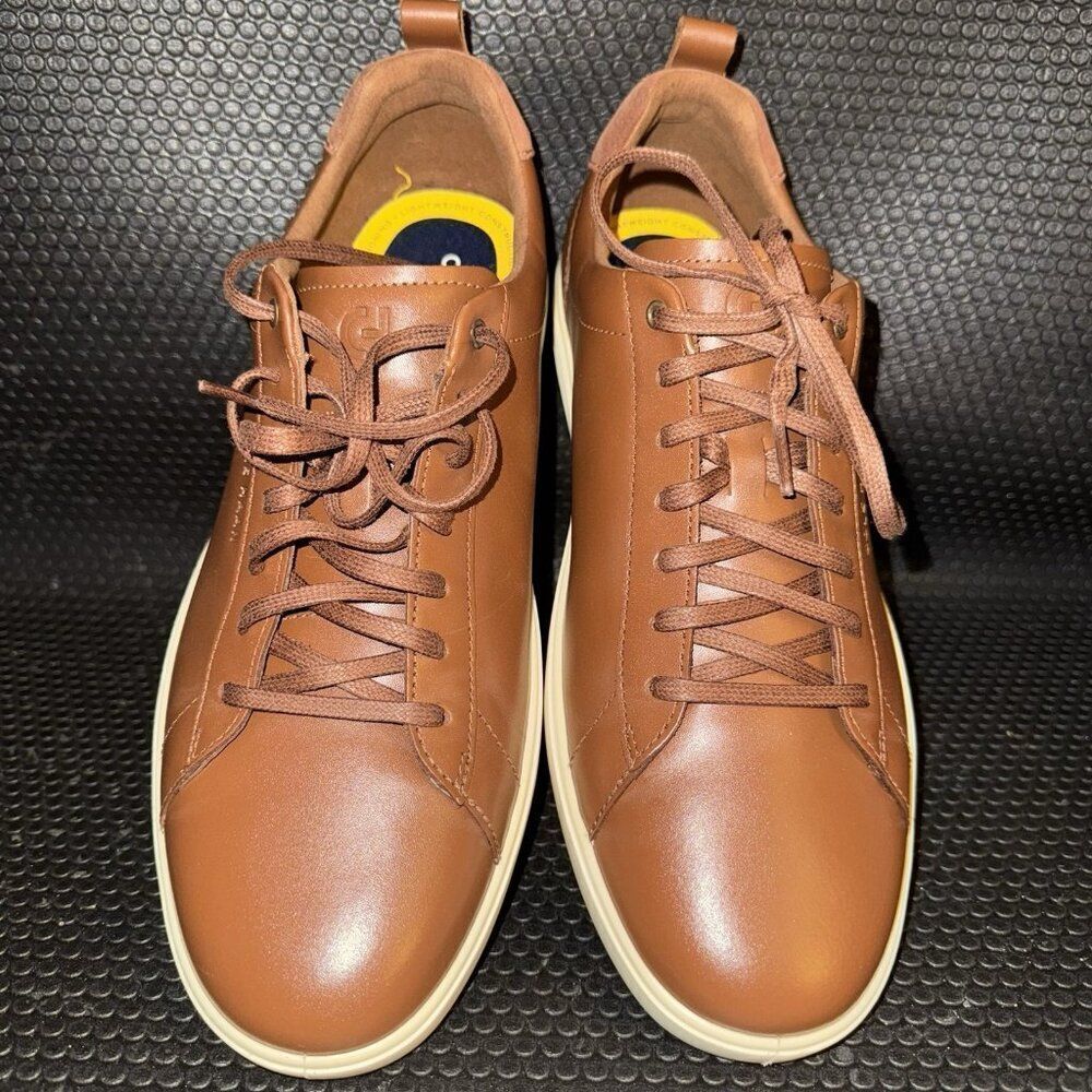 Cole Haan Grand+ Plus Crosscourt Sneaker British Tan Shoes Mens - Picture 2 of 7